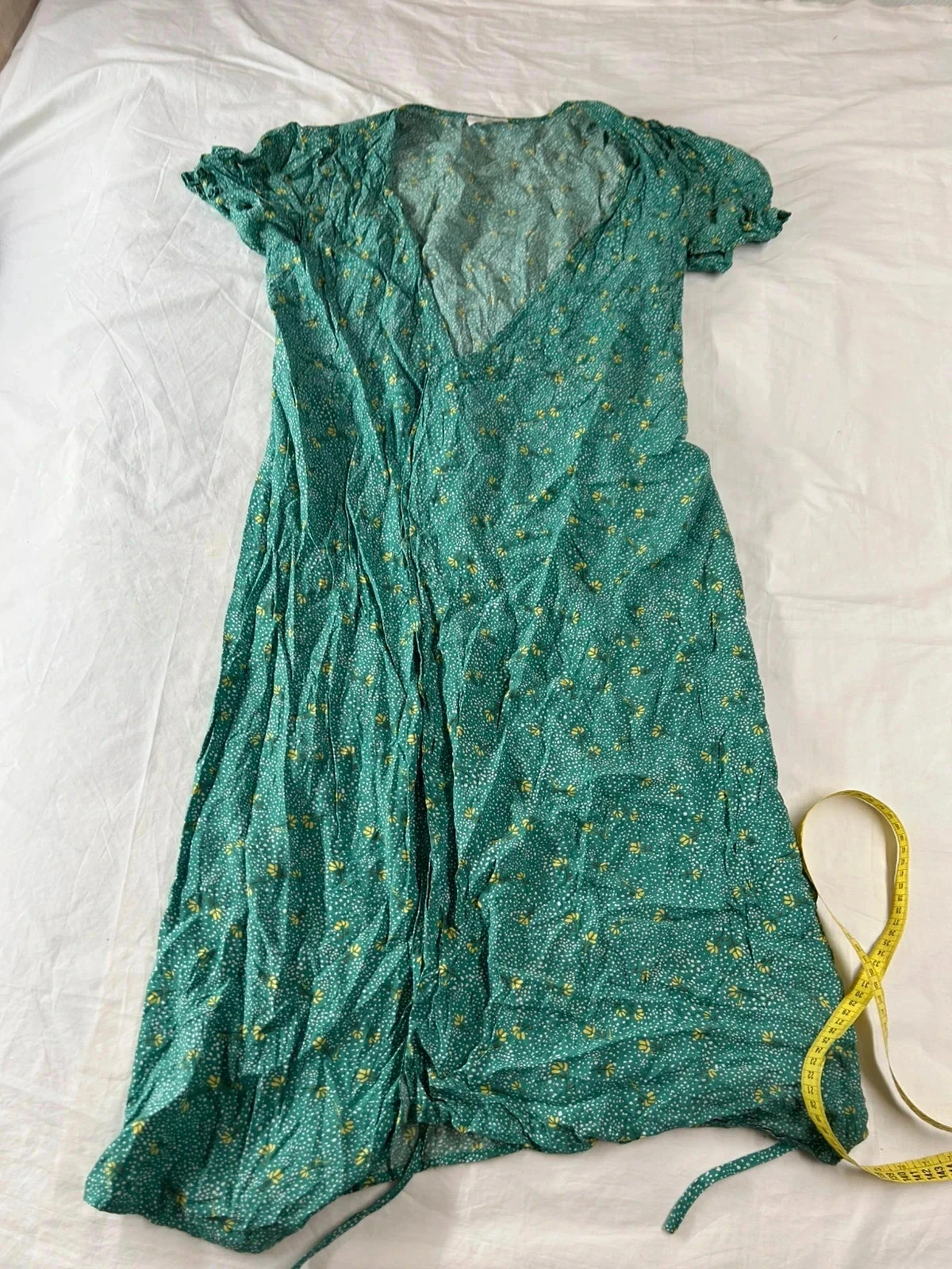Lange groene jurk met vintage patronen van Grace & Mila – photo 2